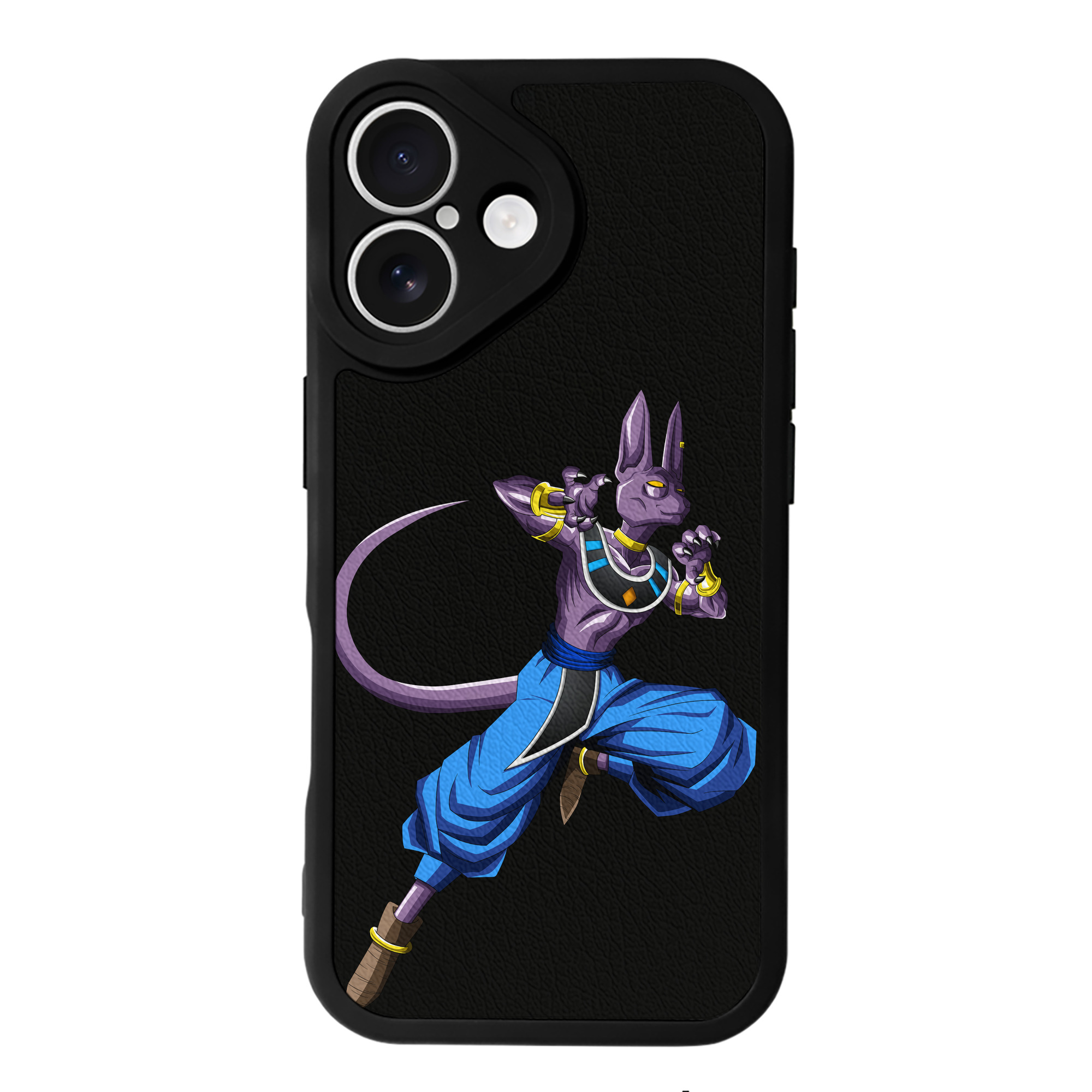 （画像用） ドラゴンボール ビルス 破壊神ビルス DRAGON BALL Beerus Birusu 【iPhone 16シリーズ対応】シリコンスマホケース（レザー調） 材質：シリコン